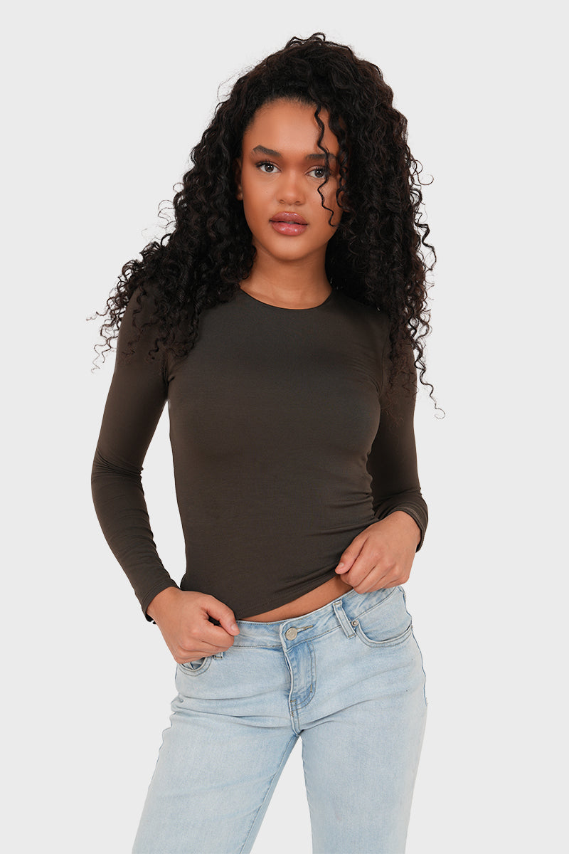 "Muse" top brown