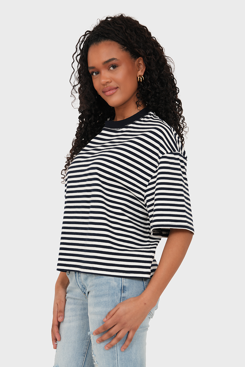 “Rae” striped t-shirt navy