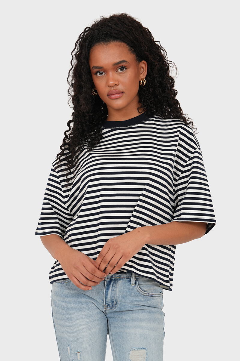 “Rae” striped t-shirt navy