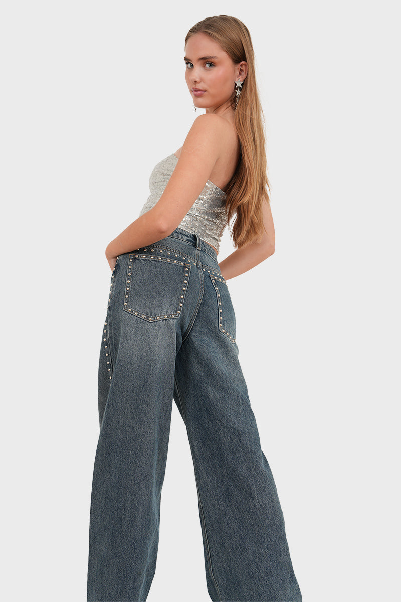 "Studded" jeans blue