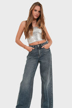 "Studded" jeans blue