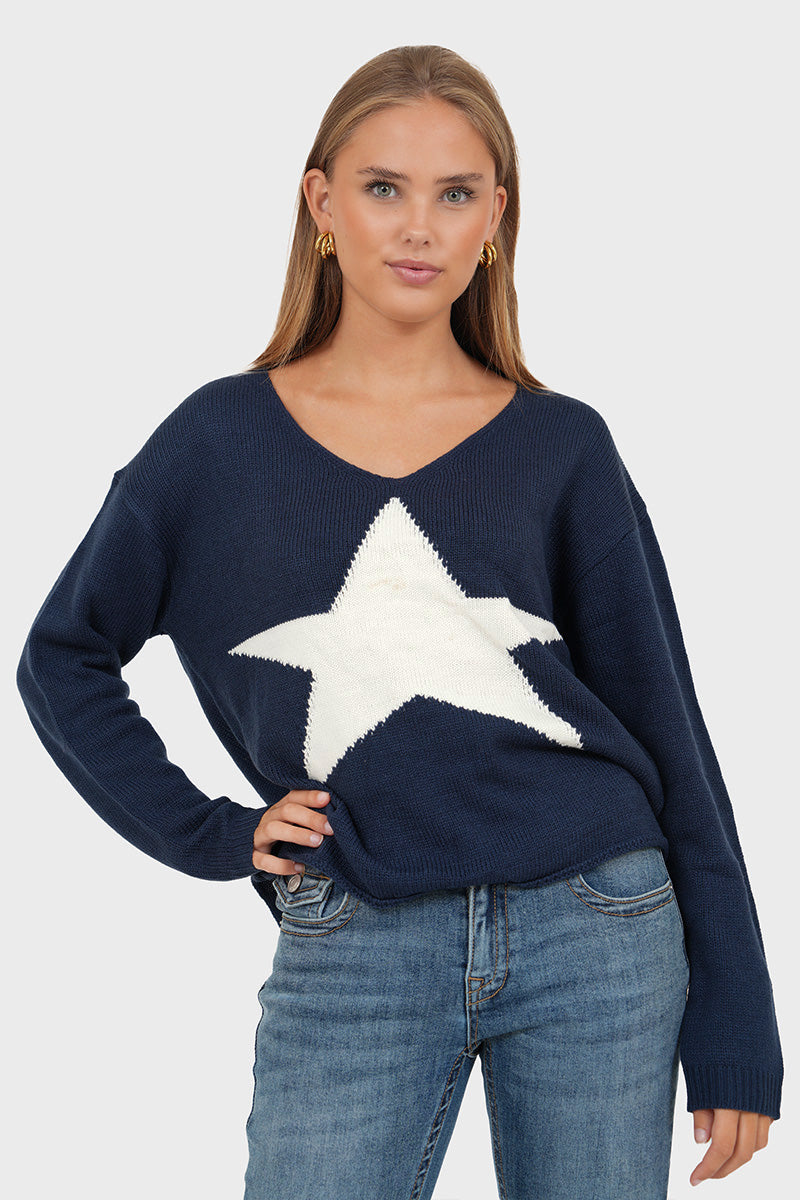 "Starlit" sweater navy