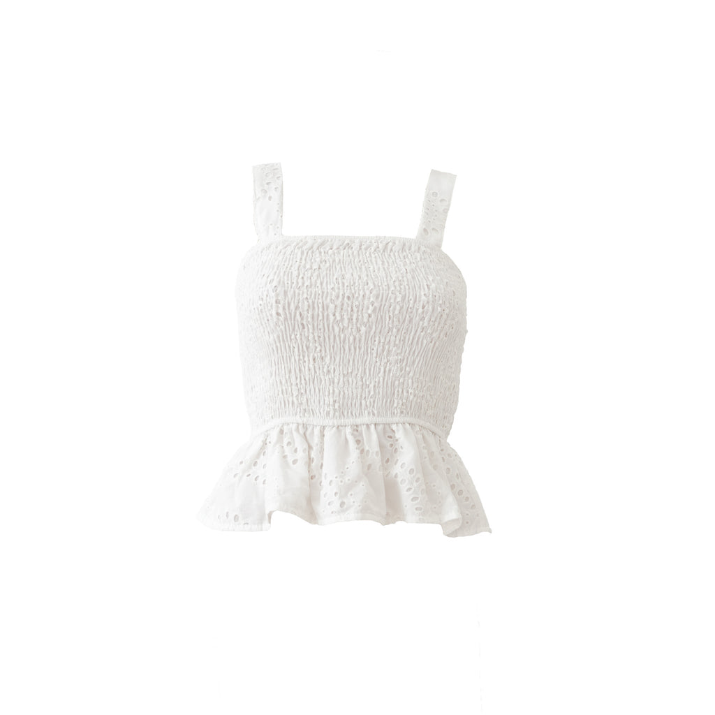 "Bloom" top white