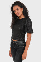 "Shiney" top black