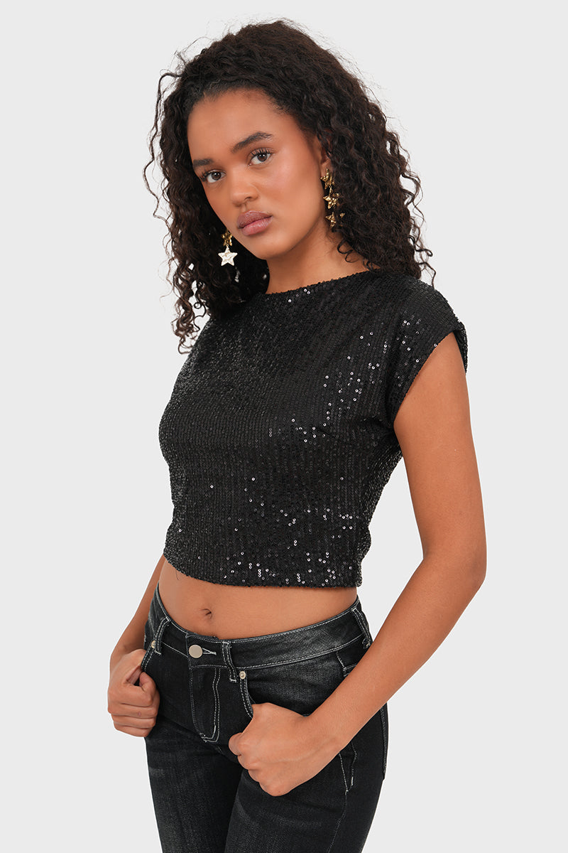 "Radiant" top black