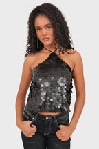 "Moon" top black
